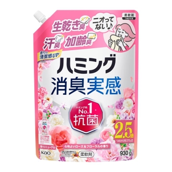 花王　ハミング消臭実感　心地よいローズ＆フローラルの香り　つめかえ用　９３０ｇ