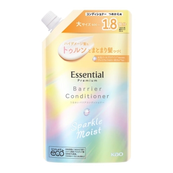 花王　エッセンシャル　プレミアム　うるおいバリアコンディショナー　スパークルモイスト　つめかえ