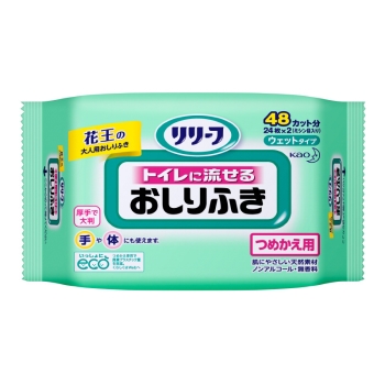 花王　リリ－フ　トイレに流せるおしりふき　つめかえ用　２４枚入り