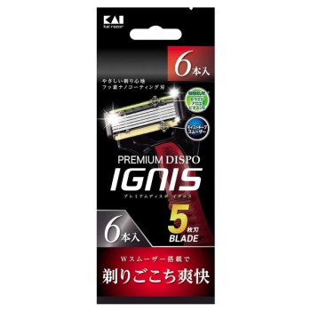 貝印　プレミアムディスポ　ＩＧＮＩＳ　５枚刃　６本入