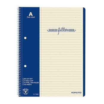 フィラーノート　６号（Ｂ５）　２穴　罫幅７ｍｍ４０枚