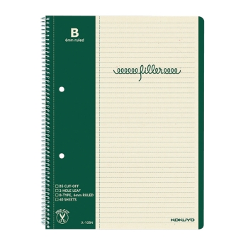 フィラーノート　６号（Ｂ５）　２穴　罫幅６ｍｍ４０枚
