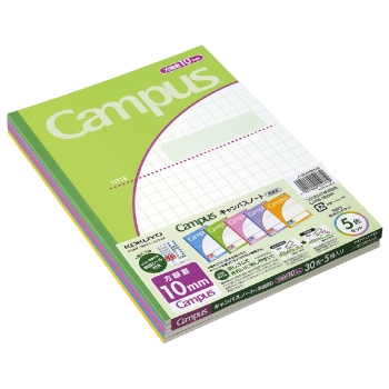 コクヨ　キャンパスノート（用途別）１０ｍｍ方眼罫　５冊パック　ノ－３０Ｓ１０×５