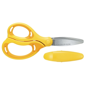 学習はさみ　エアロフィットサクサ・キッズ　黄色左手用　刃渡り５５ｍｍ