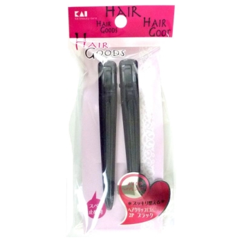 ヘアークリップゴム付Ｌ　２Ｐブラック