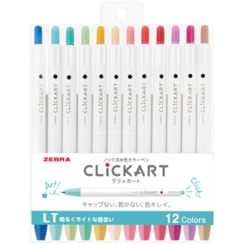 ゼブラ　水性マーカー　クリッカート　１２色セットＬＴ