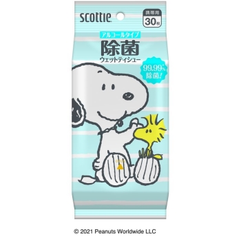 スコッティウェット除菌ＡＬスヌーピー　３０枚