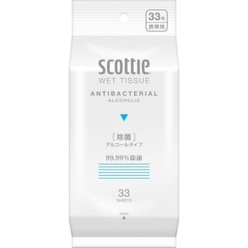 スコッティウェット除菌アルコール携帯　３３枚