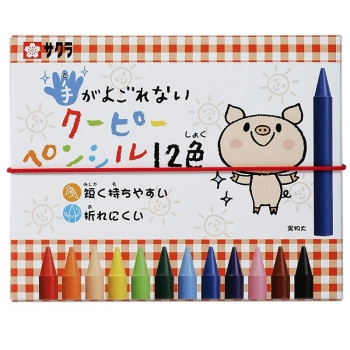 サクラクレパス　手がよごれないク－ピ－ペンシル　１２色