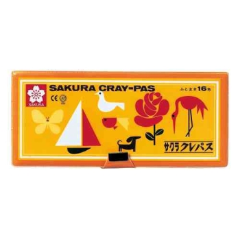 サクラ　クレパス太巻１６色　ソフトケース入り