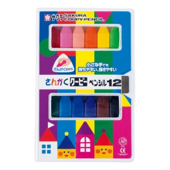 サクラ　さんかくクーピーペンシル１２色