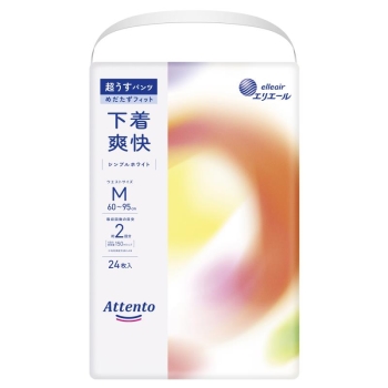 アテント　超うすパンツ下着爽快シンプルホワイトＭ２４