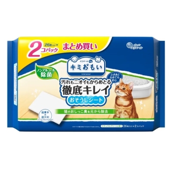 キミおもい　徹底キレイおそうじシート　大判厚手　ナチュラルグリーンの香り２６枚×２Ｐ