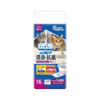 エリエール　キミおもい　パワフル消臭・抗菌　システムトイレ用シート　複数ネコ用　１６枚