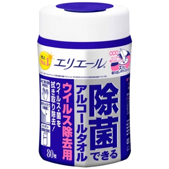 エリエール　除菌できるアルコールタオル　ウィルス除去用　本体　８０枚