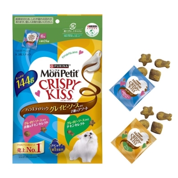 ネスレ日本モンプチクリスピーキッスバラエティパックグレイビーソースかけ２種のアソート１４４ｇ