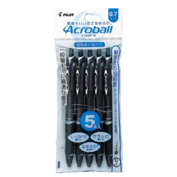 パイロット　ボールペン　アクロボール１５０　０．７ｍｍ　黒５本入り