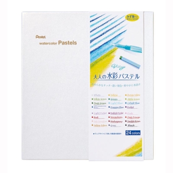 ぺんてる　画材大人の水彩パステル　ヴィスタージュ　２４色