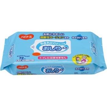 ハビナースやぶれにくいタイプのおしりふき７２枚入り