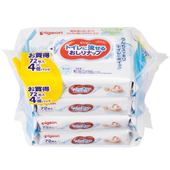 ピジョン　トイレに流せる　おしりナップ　７２枚　４Ｐ
