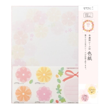 デザインフィル　カラー色紙　シール付　半透明　花柄