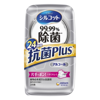 シルコット９９．９９％除菌　抗菌Ｐｌｕｓ本体３４枚