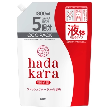 ハダカラ　ボディソープ詰替　フローラル１８００ＭＬ