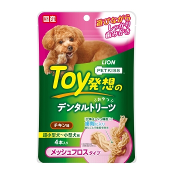 ＰＥＴＫＩＳＳ　Ｔｏｙ発想のデンタルトリーツ　メッシュフロスタイプ超小型犬～小型犬用チキン味４本