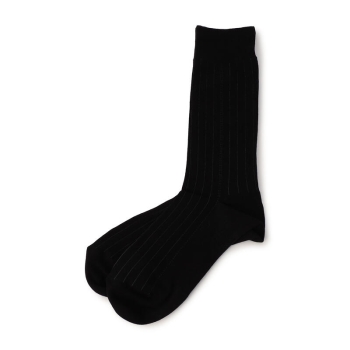 通勤快足　かかとカチッとぴったり　ストライプクルー丈ソックス