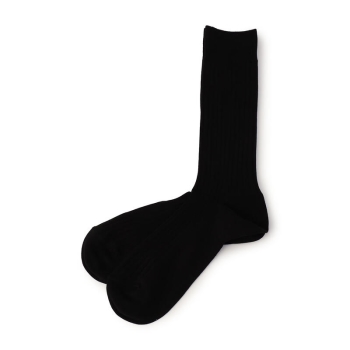通勤快足　かかとカチッとピッタリ　リブクルー丈ソックス