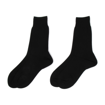 メンズソックス　綿１００％　平無地クルー丈ソックス