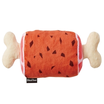 犬用おもちゃ　エシカルドア　かみぐるみ　骨つき肉