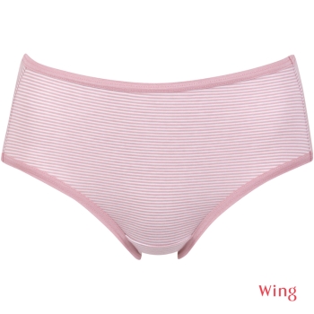 デイリーショーツ　綿混ボーダー柄　ハイレッグタイプ