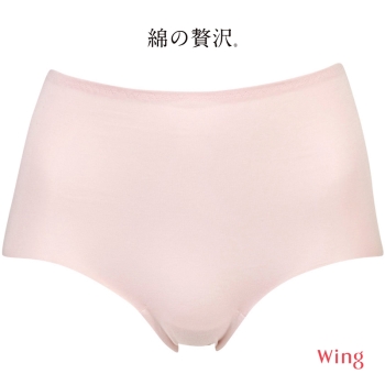 「綿の贅沢」しめつけにくく、やさしい肌あたりのフラットショーツ＜はきこみ丈ふかめ＞