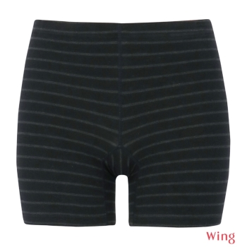 あったか毛パン　１分丈　カジュアルなボーダー柄