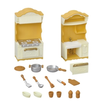 エポック社　シルバニアファミリー　キッチンコンロ・シンク　カ－４２０