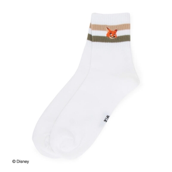 ズートピア２　ニック刺繍　ショート丈ソックス