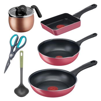 福袋　Ｔ－ＦＡＬ　クランベリーフライパン＆マルチポット、ツールセット