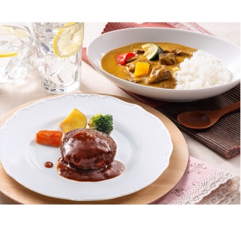 【じぶんぎふと】神戸のじぎく家　レンジで簡単神戸牛ハンバーグ＆カレー
