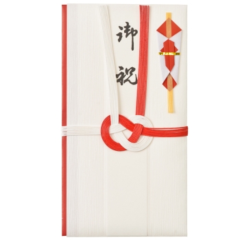 金封　赤白７本　短冊御祝