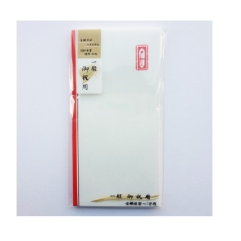 万型ぽち袋自然色　赤のし　１０入り