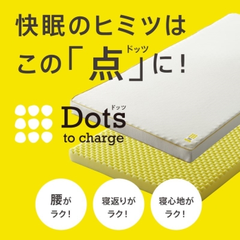 【ｎｉｓｈｉｋａｗａ睡眠Ｌａｂｏ】ドッツ　マットレスノベタイプ　セミダブル　腰のこりやすい方へ！