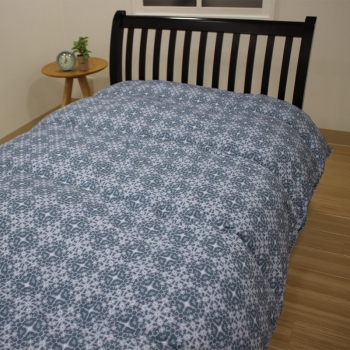 西川　羽毛掛けふとん　シングル　ダウン８５％、フェザー１５％　ネイビー