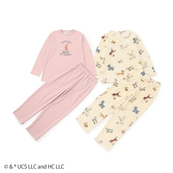 Ｍサイズのみ【福袋】おさるのジョージ　レディース　ルームウェア　２点セット