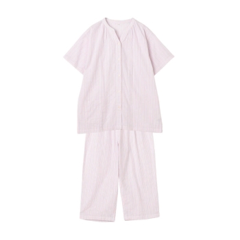 【ビンクＬサイズのみ】ボディクーラー　婦人　前開きシャツパジャマ／セブンプレミアムライフスタイル