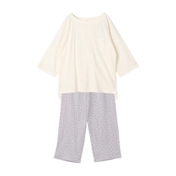 【ホワイトのみ】婦人ボディクーラー　天竺７分袖ルームウェア／セブンプレミアムライフスタイル