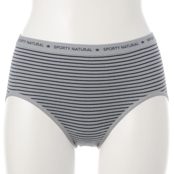 アウトゴム　先染めボーダー柄ショーツ＜はきこみ丈ふかめ＞