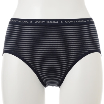 アウトゴム　先染めボーダー柄ショーツ＜はきこみ丈ふかめ＞