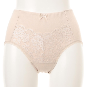 婦人　デイリーショーツ　綿１００％　レースショーツ＜はきこみ丈ふかめ＞