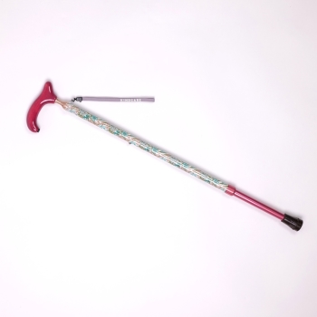 伸縮カラーハンドルステッキ　ワイン
